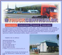 Web strnka firmy Truck centrum