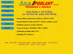 Web strnka firmy APLIK - PODLAHY, s.r.o.
