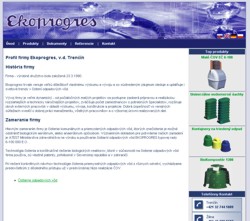 Web stránka spoločnosti EKOPROGRES Žilina.